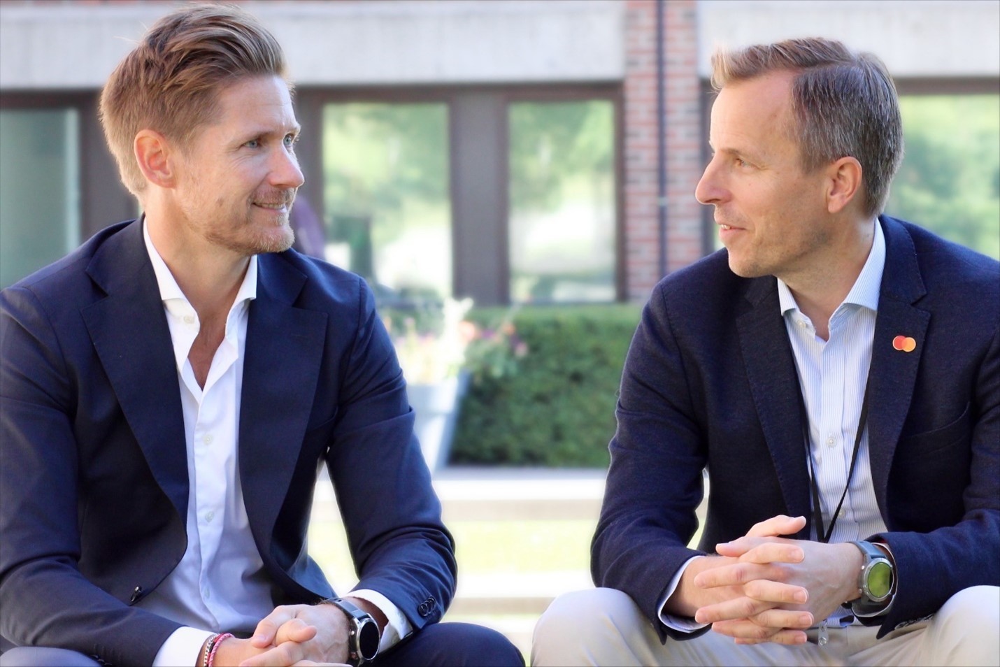 Jørgen Breiland Harsem, CEO ved Legala og Magnus Egeberg, CEO ved Mastercard Payment Services. Foto: Torunn Fritzvold.