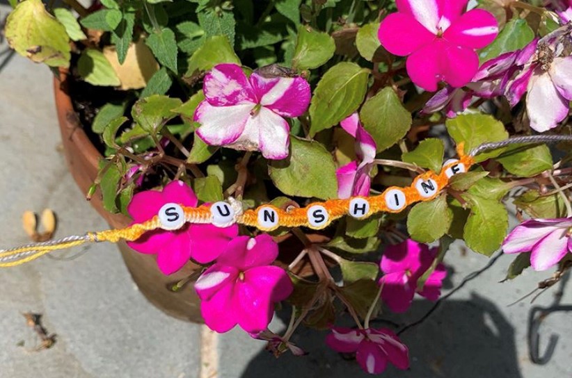 One of the handmade bracelets Abigail sells online, with help from her new coding skills.