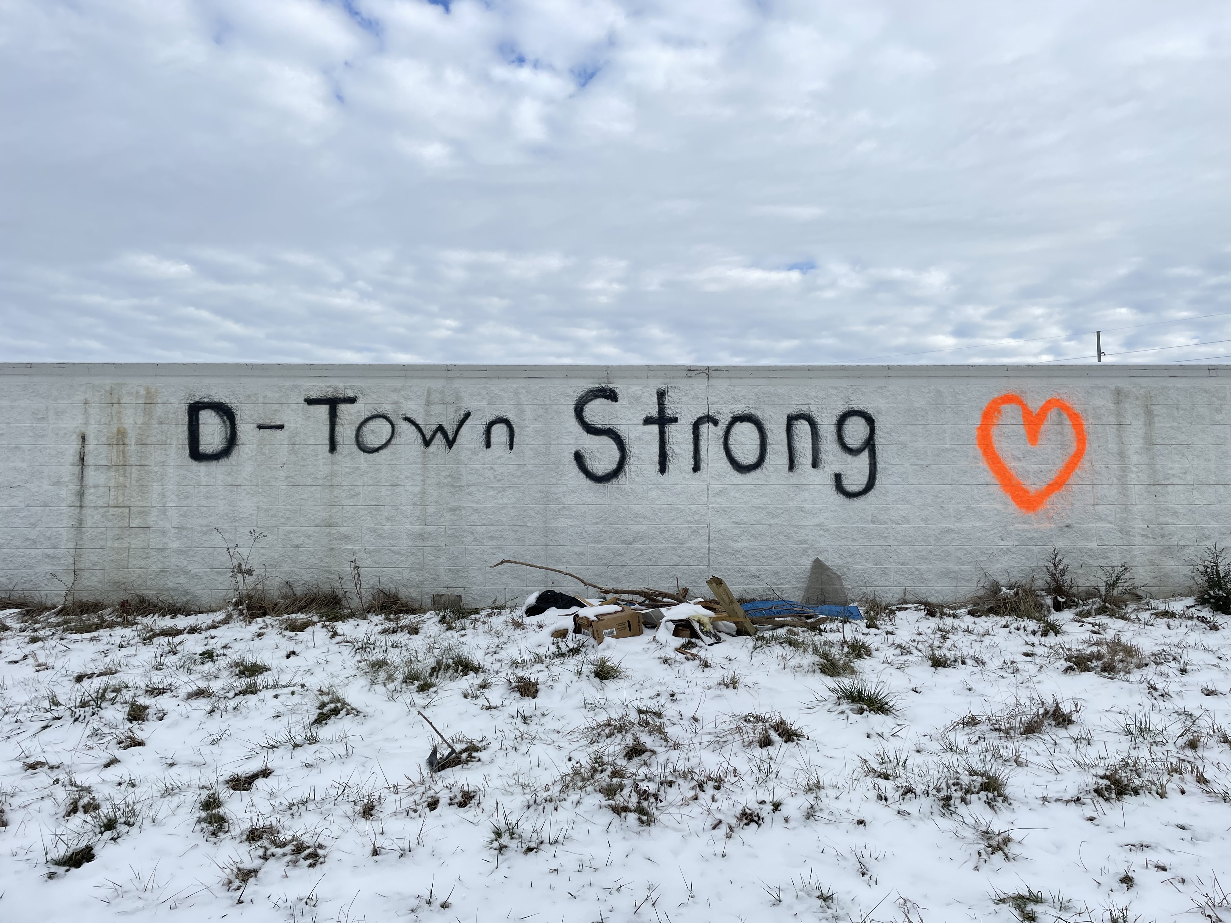 A message of resilience in Dawson Springs. (Photo credit: Ryan Morabito)