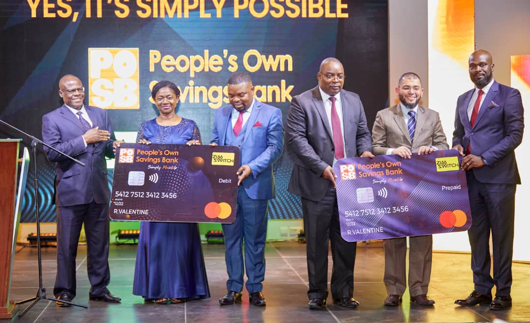 From left to Right-   Onesimo Musi- Chief Director, State Enterprises Restructuring Agency (SERA); Monica Mureriwa- POSB board member;  Zebron Chilakalaka- Chief Executive Officer, Zimswitch;  Garainashe Changunda-